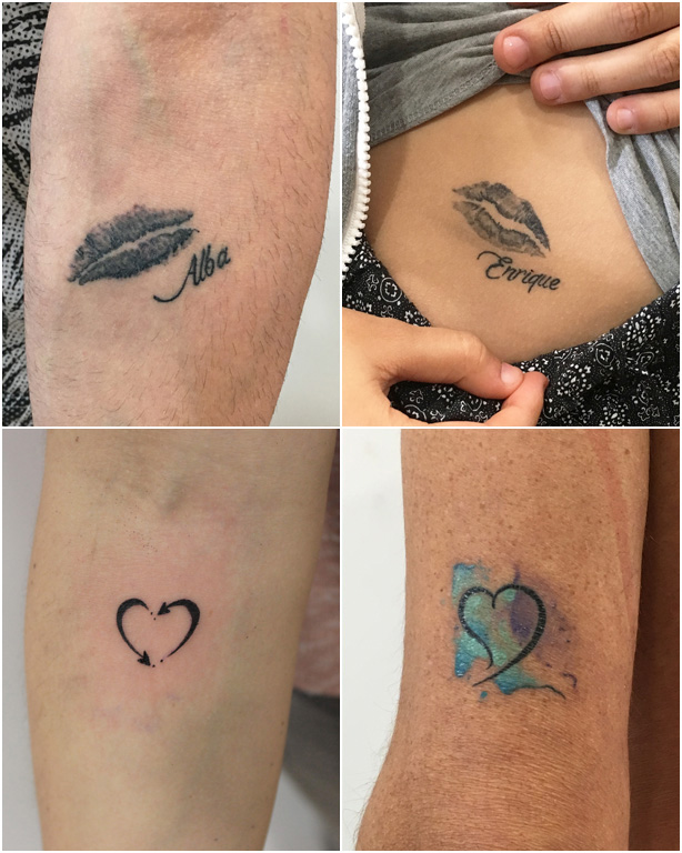 Tatuajes pequeños en Getafe - Labios y Corazones